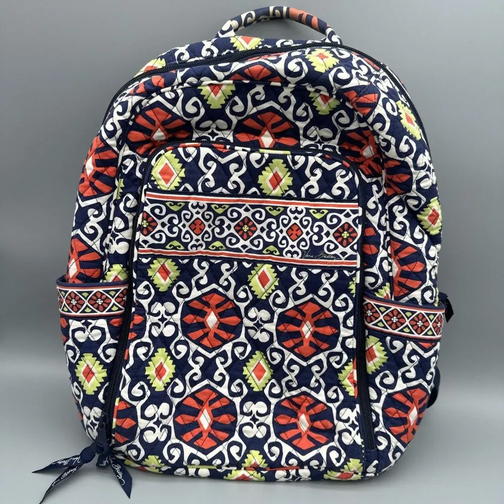 Vera Bradley Backpack Large Laptop Bag Sun Valley Floral Pattern Retired